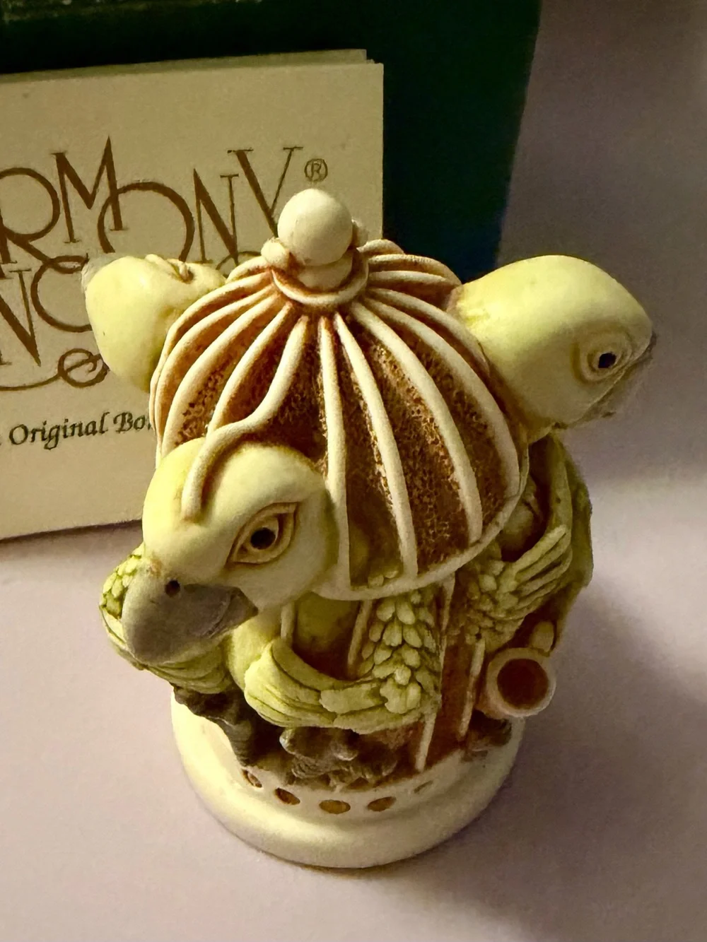 Harmony Kingdom parrots the great escape  Figurine in Cream and Brown